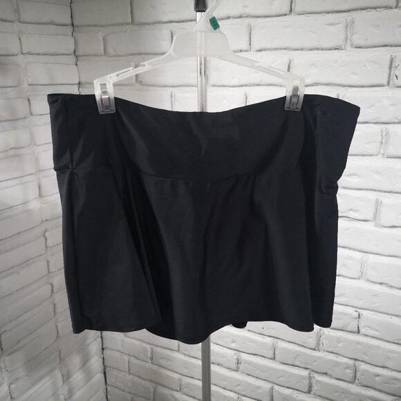 Christina Ladies High Waisted Black Flounce Swim Skirt Bottom - Picture 1 of 5